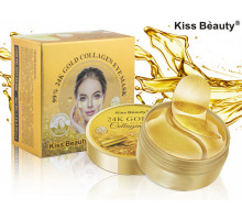 Гидрогелевые патчи для глаз от мешков и кругов под глазами Kiss Beauty 24K Gold Collagen Eye Mask 60шт (7160)