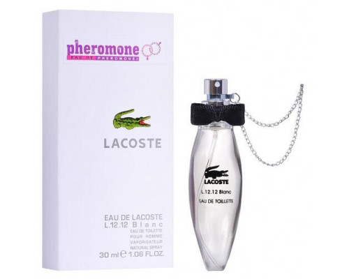 Мини-парфюм с феромонами Lacoste Eau De Lacoste L.12.12 Blanc 30 мл (с цепочкой)
