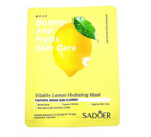 Тканевая маска для лица с экстрактом лимона Sadoer Botany And Fruits Skin Care Vitality Lemon Hydrating Mask